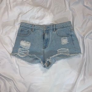 PACSUN Ripped Jean Shorts